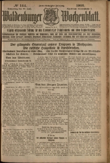 Waldenburger Wochenblatt, Jg. 62, 1916, nr 144