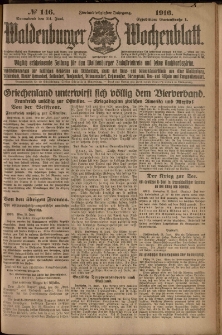 Waldenburger Wochenblatt, Jg. 62, 1916, nr 146