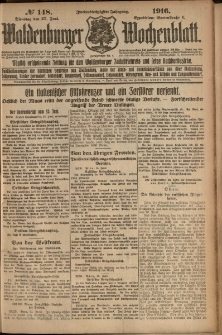 Waldenburger Wochenblatt, Jg. 62, 1916, nr 148
