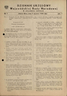 Dziennik Urzędowy Województwa Jeleniogórskiego, 1980, nr 1