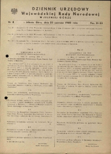 Dziennik Urzędowy Wojew&oacute;dztwa Jeleniog&oacute;rskiego, 1980, nr 8