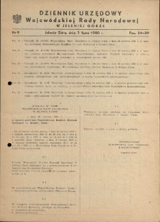 Dziennik Urzędowy Województwa Jeleniogórskiego, 1980, nr 9