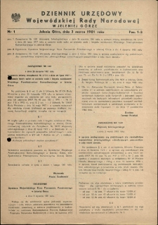 Dziennik Urzędowy Województwa Jeleniogórskiego, 1981, nr 1