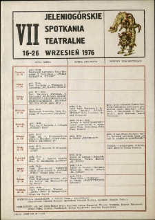 VII Jeleniog&oacute;rskie Spotkania Teatralne - ulotka [Dokument życia społecznego]