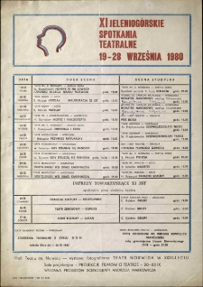 XI Jeleniog&oacute;rskie Spotkania Teatralne - ulotka [Dokument życia społecznego]