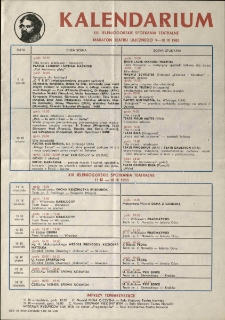Kalendarium : XIII Jeleniogórskie Spotkania Teatralne : Maraton Teatru Ulicznego 9-10 IX 1983 [Dokument życia społecznego]