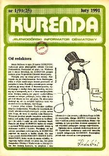 Kurenda : jeleniog&oacute;rski informator oświatowy, 1991, nr 1 (25)