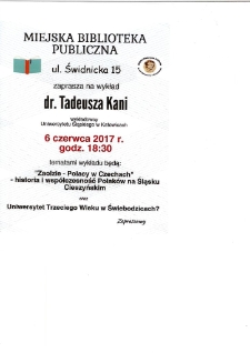 Wykład "Zaolzie - Polacy w Czechach" - plakat [Dokument życia społecznego]
