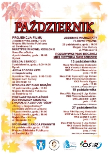 Październik [Świebodzicki Rozkład Imprezowy] - plakat [Dokument życia społecznego]