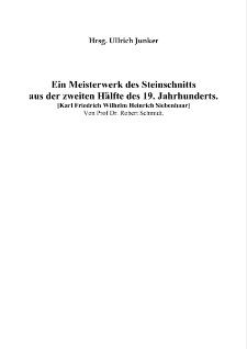 Ein Meisterwerk des Steinschnitts aus der zweiten Hälfte des 19. Jahrhunderts. [Karl Friedrich Wilhelm Heinrich Siebenhaar] [Dokument elektroniczny]