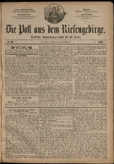 Die Post aus dem Riesengebirge, 1881, nr 29