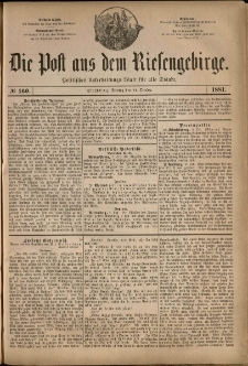 Die Post aus dem Riesengebirge, 1881, nr 160