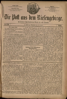 Die Post aus dem Riesengebirge, 1881, nr 176
