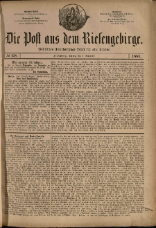 Die Post aus dem Riesengebirge, 1881, nr 178