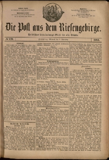 Die Post aus dem Riesengebirge, 1881, nr 179