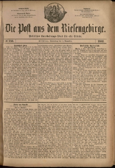 Die Post aus dem Riesengebirge, 1881, nr 180