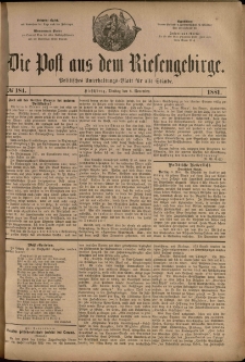 Die Post aus dem Riesengebirge, 1881, nr 184