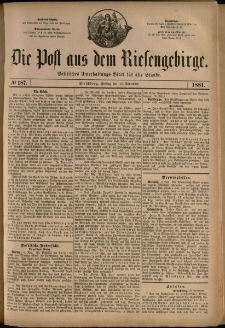 Die Post aus dem Riesengebirge, 1881, nr 187