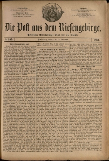 Die Post aus dem Riesengebirge, 1881, nr 189