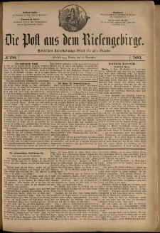 Die Post aus dem Riesengebirge, 1881, nr 190