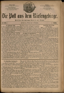 Die Post aus dem Riesengebirge, 1881, nr 190