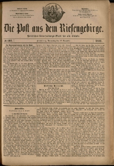 Die Post aus dem Riesengebirge, 1881, nr 192