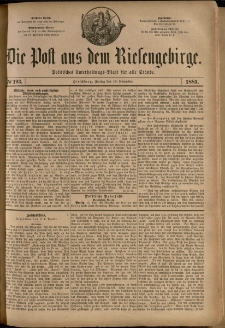 Die Post aus dem Riesengebirge, 1881, nr 193