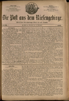 Die Post aus dem Riesengebirge, 1881, nr 194