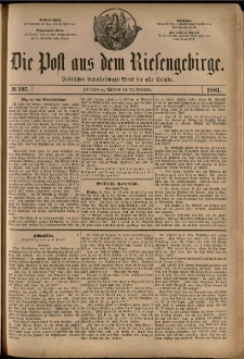 Die Post aus dem Riesengebirge, 1881, nr 197