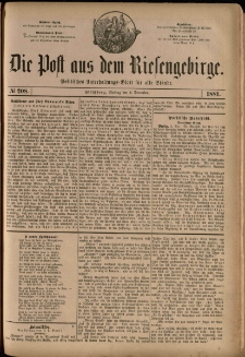Die Post aus dem Riesengebirge, 1881, nr 208