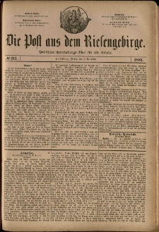 Die Post aus dem Riesengebirge, 1881, nr 211