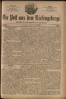 Die Post aus dem Riesengebirge, 1881, nr 214