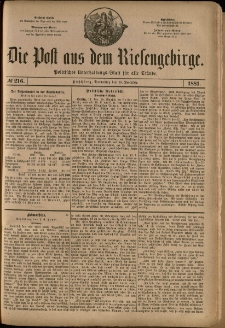 Die Post aus dem Riesengebirge, 1881, nr 216