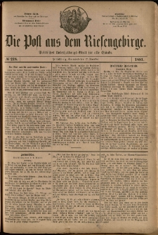 Die Post aus dem Riesengebirge, 1881, nr 218