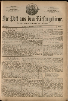Die Post aus dem Riesengebirge, 1881, nr 222