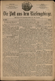 Die Post aus dem Riesengebirge, 1881, nr 227