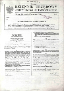 Dziennik Urzędowy Wojew&oacute;dztwa Jeleniog&oacute;rskiego, 1998, nr 1