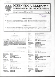 Dziennik Urzędowy Województwa Jeleniogórskiego, 1998, nr 11