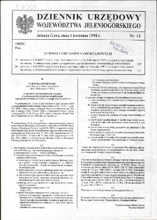 Dziennik Urzędowy Województwa Jeleniogórskiego, 1998, nr 13