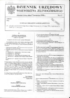Dziennik Urzędowy Województwa Jeleniogórskiego, 1998, nr 17