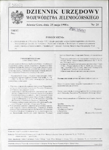 Dziennik Urzędowy Województwa Jeleniogórskiego, 1998, nr 25
