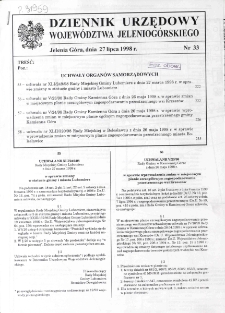 Dziennik Urzędowy Województwa Jeleniogórskiego, 1998, nr 33