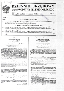 Dziennik Urzędowy Wojew&oacute;dztwa Jeleniog&oacute;rskiego, 1998, nr 44
