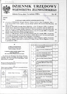 Dziennik Urzędowy Wojew&oacute;dztwa Jeleniog&oacute;rskiego, 1998, nr 45
