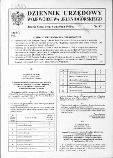 Dziennik Urzędowy Województwa Jeleniogórskiego, 1998, nr 47