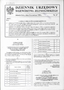 Dziennik Urzędowy Województwa Jeleniogórskiego, 1998, nr 47
