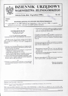 Dziennik Urzędowy Wojew&oacute;dztwa Jeleniog&oacute;rskiego, 1998, nr 62