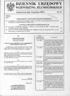 Dziennik Urzędowy Wojew&oacute;dztwa Jeleniog&oacute;rskiego, 1998, nr 67