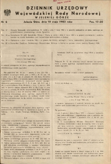 Dziennik Urzędowy Województwa Jeleniogórskiego, 1983, nr 6