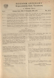 Dziennik Urzędowy Województwa Jeleniogórskiego, 1983, nr 9